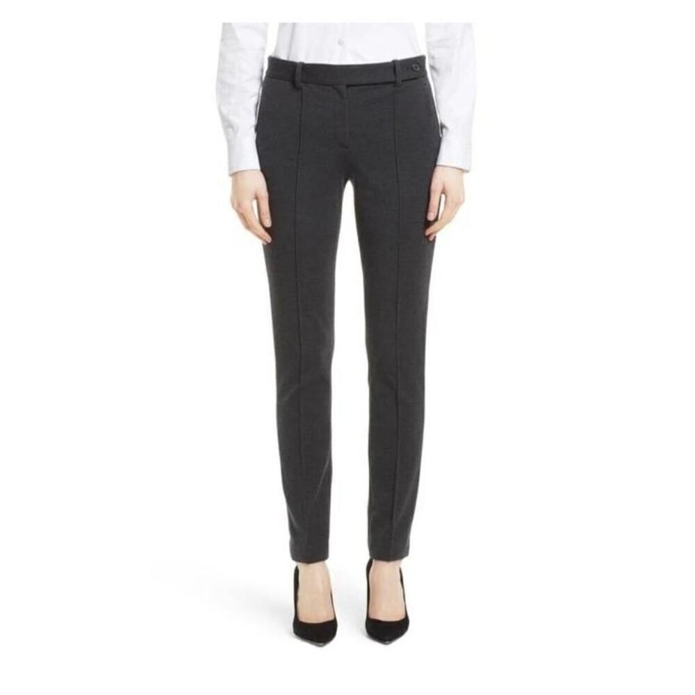 NWOT Theory pintuck knit twill dark gray trouser pants size US 4